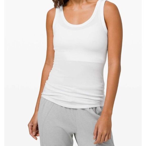 Lululemon Hold Tight Scoop Neck Tank Top White, 8, EUC - Picture 1 of 4